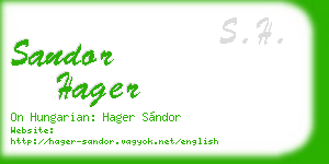 sandor hager business card