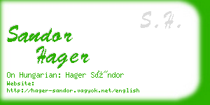 sandor hager business card